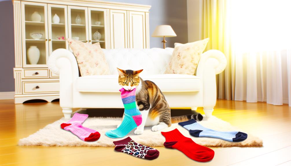 cat brings socks gift