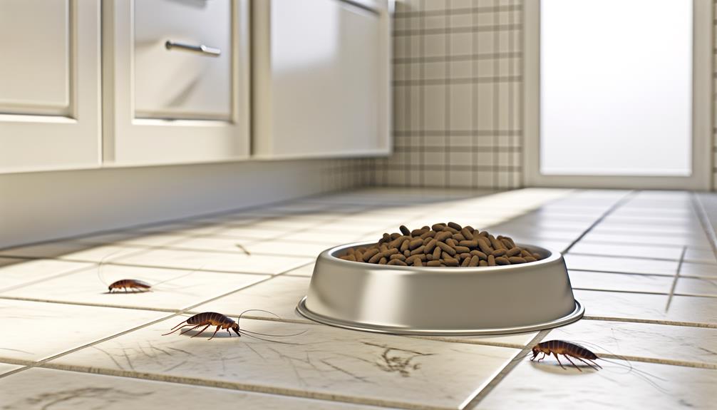 cat food attracts roaches