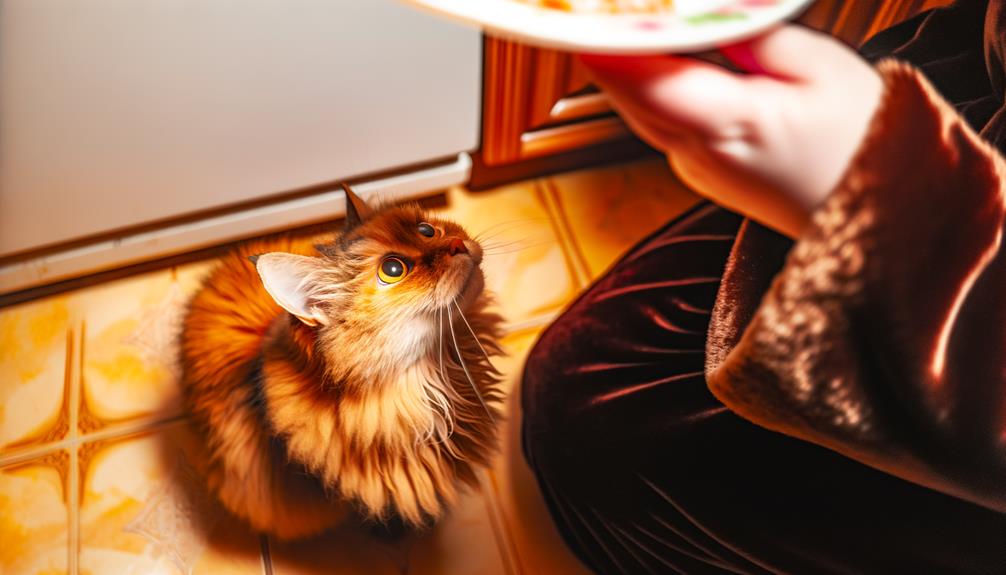 cat food begging behavior