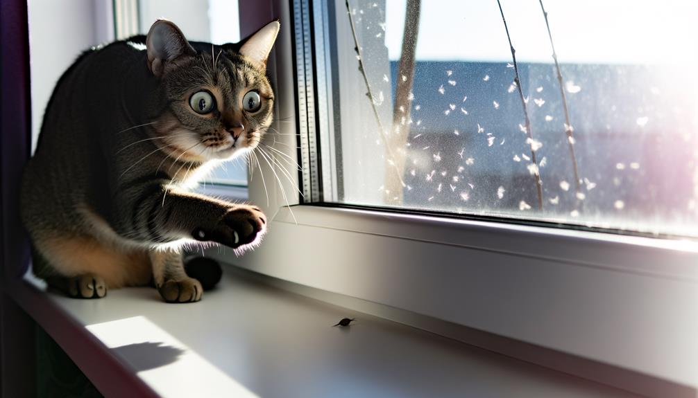 cat scratching window behavior