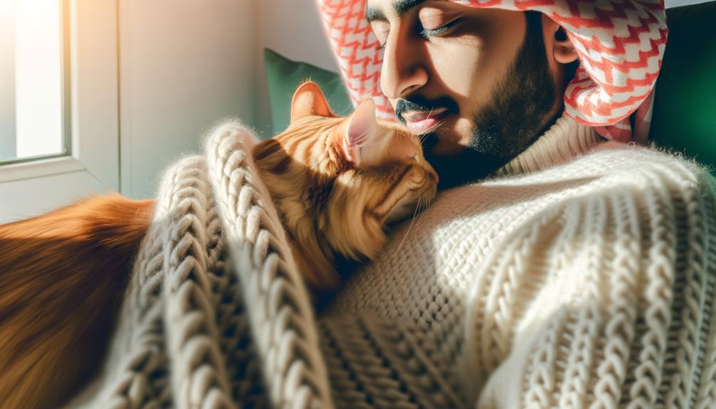 cat seeking comfort affection