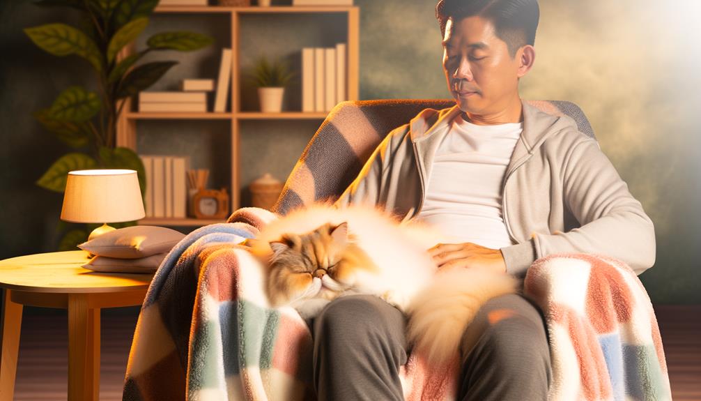 cat seeks warmth comfort