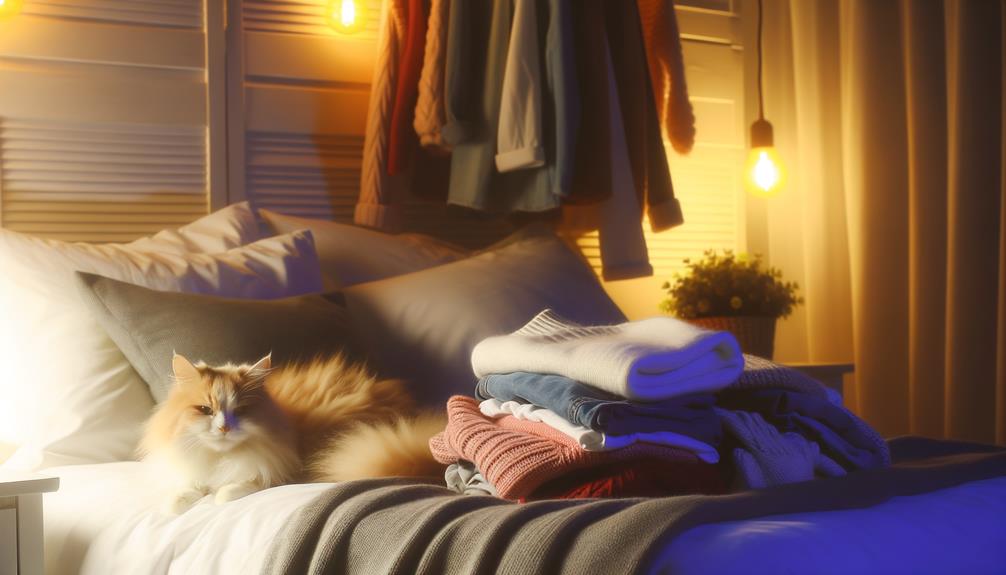 cat seeks warmth comfort