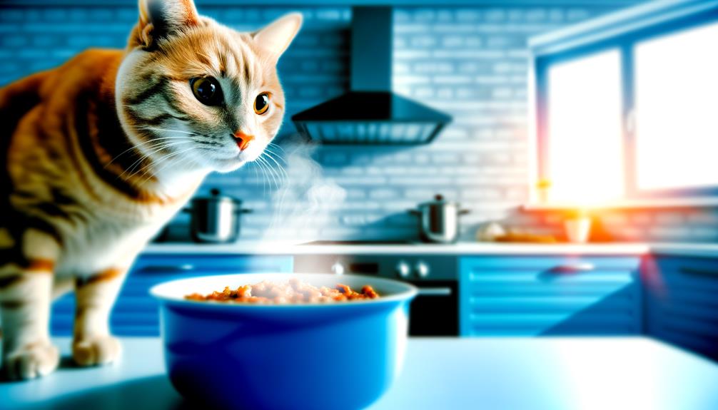 cats and hot food