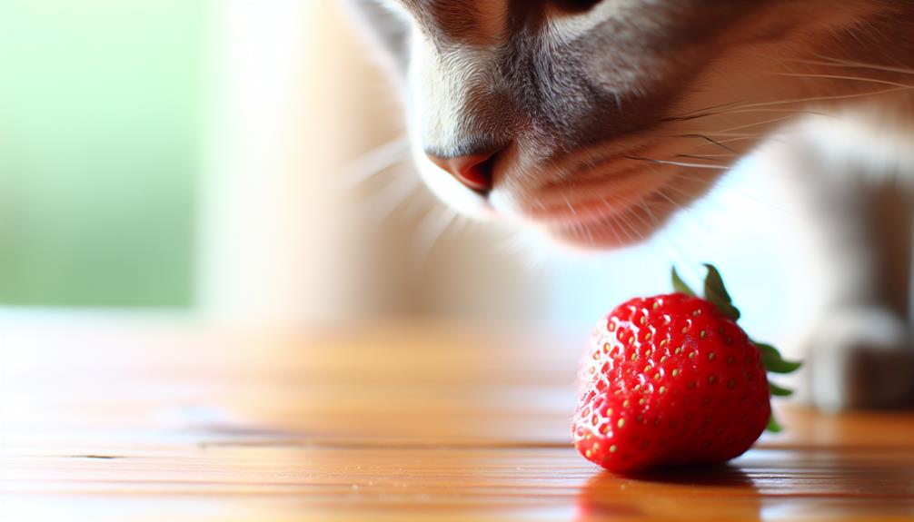 cats and strawberries interaction