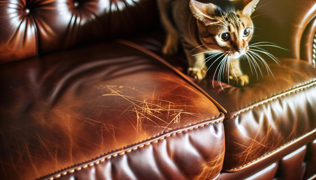 cats scratch leather furniture