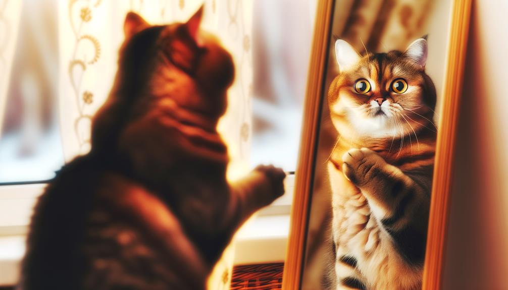cats scratch mirrors curiosity instinct